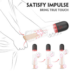 ASDOLL Extension pénienne en silicone souple et <span class=keywords><strong>TPE</strong></span> 100% imperméable avec sensation de toucher réel pour la masturbation masculine - Product Image 3