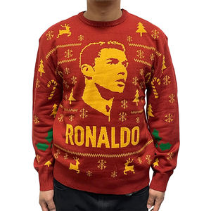 Factory Wholesale Football Game Style Knit Pullover Women's Sweaters Christmas <strong>Jumpers</strong> <strong>Plus</strong> <strong>Size</strong> Sweaters for Soccer Fan - Product Image 4