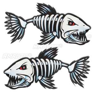 2/4 pegatinas de vinilo de esqueletos de peces (izquierda y derecha) para kayak, barco de pesca, coche, gráficos, accesorios y piezas para vehículos - Product Image 2