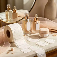 Étiquettes adhésives en vinyle découpées sur mesure, holographiques, sans métaux lourds, non toxiques, en relief/à creux, pour cosmétiques et parfums, YSB