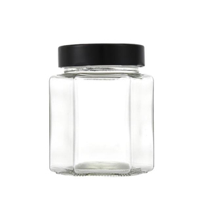Wholesale Clear Empty Hexagonal Hexagon Honey Glass <b>Jar</b> <b>With</b> <b>Lid</b> - Product Image 1