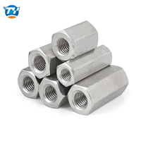 Écrou de connexion hexagonal long résistant à la rouille, en acier au carbone zingué, fixation en acier inoxydable 304 pour installation extérieure