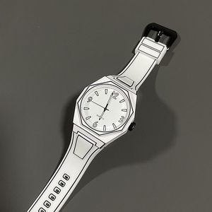 Reloj de Moda en Oferta, Reloj de Cuarzo con Correa y Caja Resistentes, Estilo <span class=keywords><strong>Manga</strong></span>, Reloj Monocromático Simple y Elegante - Product Image 3