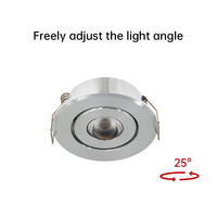 Spot LED encastré moderne 3W facile à installer, mini-luminaire de meuble réglable à haute luminosité, intensité variable pour vitrine et placard