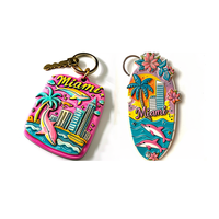 Porte-clés en résine personnalisable avec gravure, nouveau design, souvenirs de Miami Beach, vente en gros
