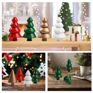 Adornos coloridos de madera para árbol de Navidad, mini decoraciones para niños, decoración navideña Xd0191 - Product Image 4