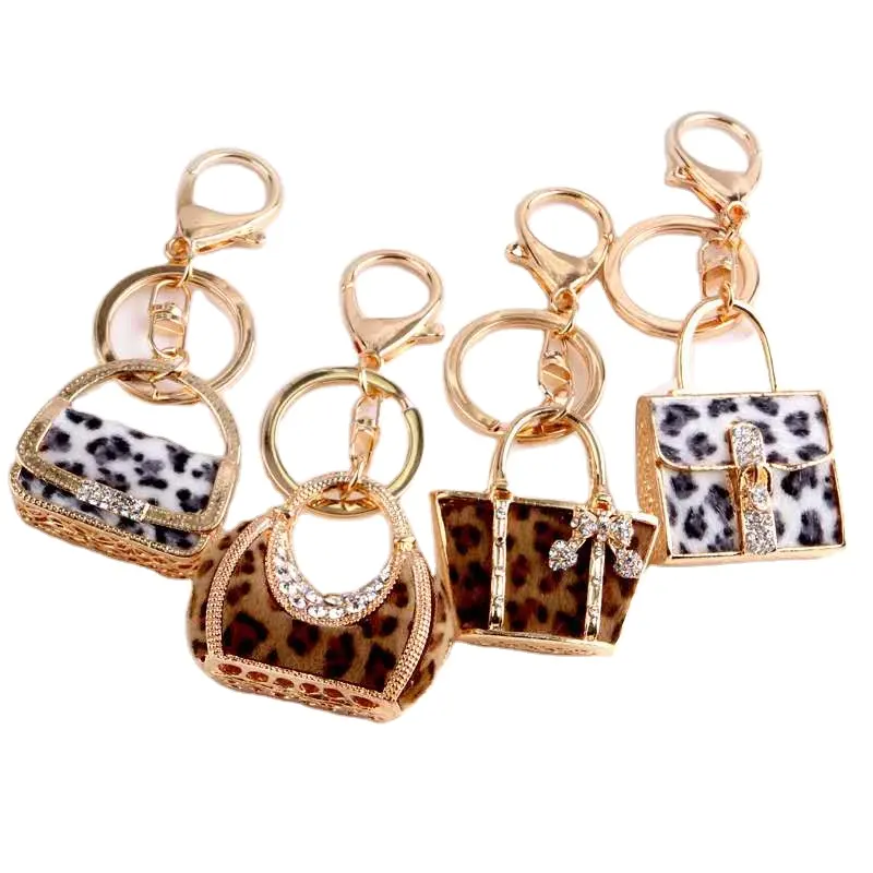 Xinxing 2021 Fashion Promotion Hot Sale Metal Gold Plated Rhinestone Cute Lady Bag Cute Shaped Keychain