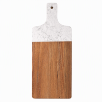 Planche à découper en bois d'acacia avec empiècements en marbre, planche à légumes, plateau de service, planche à découper en bois massif – Vente en gros