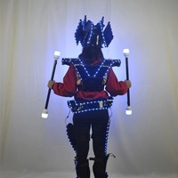 Светящийся костюм для выступлений с флуоресцентной одеждой и лазерными аксессуарами для танцев, идеально подходящий для украшения вечеринок.