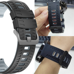 Bracelet de montre intelligente en silicone bicolore à motif de pneu 22 mm pour montre Garmin, bracelet pour montre intelligente <span class=keywords><strong>Xiaomi</strong></span> S5 <span class=keywords><strong>5</strong></span> avec boucle en métal - Product Image 3