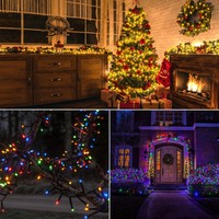 Mini-lumières de Noël LED d'extérieur multicolores RGB avec télécommande, en PVC, étanches IP65, à brancher sur prise murale, longueur 10m/20m/30m/100m