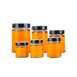 Pots à <span class=keywords><strong>miel</strong></span> en verre transparent et droit avec couvercle en métal or, 8 oz, pièces - Product Image 3