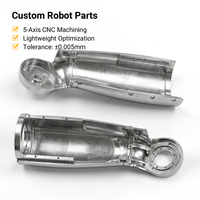 Piezas Estructurales de Brazo y Pierna de Robot Humanoide de Aluminio Ligero de Alta Precisión, Mecanizado CNC de 5 Ejes Personalizado, Electroerosión por Hilo de Acero Inoxidable