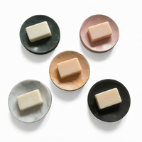Porte-savon rond en marbre naturel, écologique, pour salle de bain, cuisine, douche