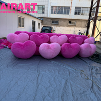 Accessoires de décoration pour événements : Ensemble de cœurs gonflables en peluche rose pour recouvrir la murale