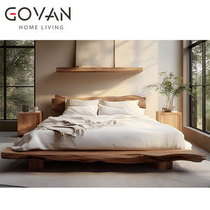 Wabi Sabi древний стиль деревянная кровать качественная кровать из массива дерева спальня - Product Image 5