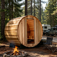 Sauna extérieur moderne en forme de baril, cabane en bois massif de pruche, pod de camping et de jardin, poêle à bois, alimentation électrique, écologique, taille personnalisée