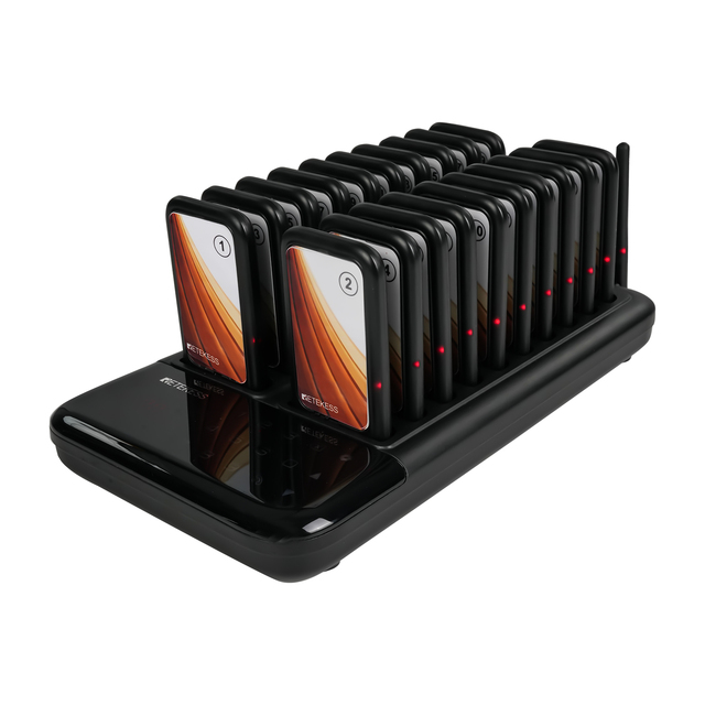 Factory Direct Outlet Wireless Restaurant Guest Pager System 20 Rechargeable Vibration Buzzer Flashing Pagers Retekess TD173