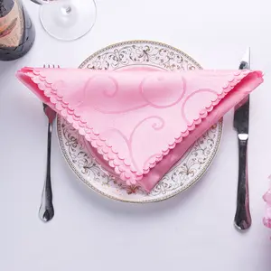 Großhandel Custom Logo Luxus Pink Polyester Servietten Handmade Classic Style Restaurant Tischdecke - Product Image 1