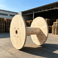 Bobines en bois massif de grand diamètre pour câbles électriques et fibres optiques, usage industriel