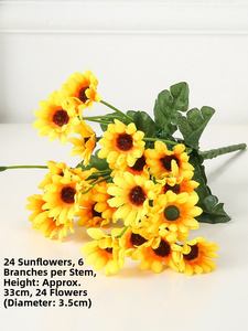 Ramo de Girasoles Secos, Flor Artificial Decorativa, Flor Artificial para Decoración de Sala de Estar, Mueble de TV, Mesa de Comedor - Product Image 5