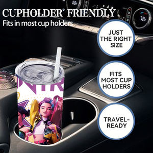 Gobelet isotherme fin en acier inoxydable <span class=keywords><strong>de</strong></span> 20 oz avec paille, durable et écologique, Kpop Demon Hunter Girl, livraison gratuite depuis l'entrepôt américain - Product Image 5