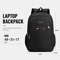 Sac à dos pour ordinateur portable rétractable, durable, imperméable, en polyester Oxford, antivol, grande capacité, pour le travail, l'école, avec logo personnalisé