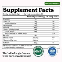 Pure Himalayan 300mg Shilajit Honey Sticks pour hommes et femmes Santé Shilajit Honey Stick avec Shilajit Resin 300mg
