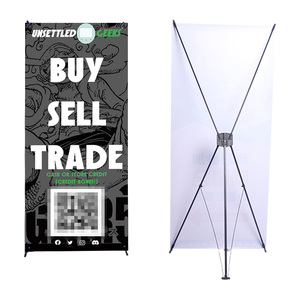 Напечатанный на заказ регулируемый штатив X баннер дисплей стенд портативный алюминиевый флагшток для продвижения водонепроницаемый для рекламы - Product Image 1