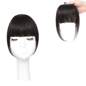 Vêtements quotidiens <span class=keywords><strong>fausse</strong></span> <span class=keywords><strong>frange</strong></span> vaporeux brun clair 100% vraies extensions de cheveux humains <span class=keywords><strong>fausse</strong></span> <span class=keywords><strong>frange</strong></span> postiches pour les femmes - Product Image 4