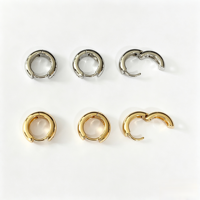 Fermoirs d'oreille ronds perforés en laiton, plaqués or/rhodium, apprêts lisses pour boucles d'oreilles créoles pour la fabrication de bijoux