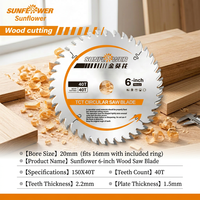 Lame de scie circulaire TCT de haute qualité de 6 pouces (150 mm) avec pointe en carbure de tungstène pour la coupe du bois dur, du contreplaqué et du MDF