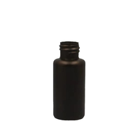 Bouteille en plastique PET noire cylindrique avec bouchon à vis cosmétique