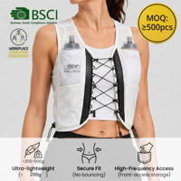 Gilet de course à pied léger en nylon tendance avec poches souples pour bouteilles et téléphone, ajustement sans pression pour l'entraînement longue distance