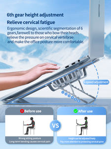 Складная подставка для ноутбука из алюминиевого сплава, НОВАЯ Портативная подставка для ноутбука с вентиляторами для домашнего использования, офисной кровати - Product Image 5