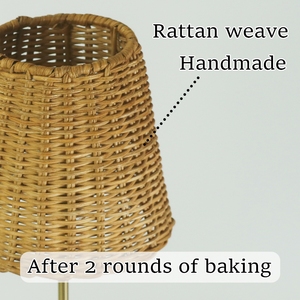 Handmade hiện đại có thể sạc lại không dây mây dệt bảng đèn dệt tre bóng râm Brass kết thúc cho khách sạn trang trí đám cưới - Product Image 4