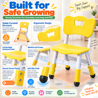 Chaise portable réglable en hauteur pour enfants, idéale pour la maternelle, la garderie, 3 positions de hauteur, dossier ergonomique, pieds antidérapants