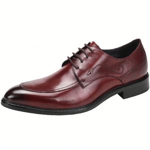 Luxury New Men's Genuine Leather Waterproof Shoes Handmade Custom Lace up Round <b>Toe</b> Formal Business Autumn High Quality - Product Image 2