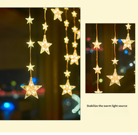 Twinkle Star 3m Fenêtre Fée Rideau Guirlande Lumineuse Lumières De Noël Ligne En Cuir Chaîne light8 modes LED Rideau Lumineux