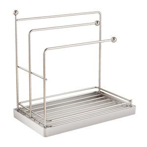Modern Household Stainless Steel <b>Kitchen</b> Sink Caddy Dish Rack Waterproof Double-Tier <b>Towel</b> Storage Window Sill Rack - Product Image 2