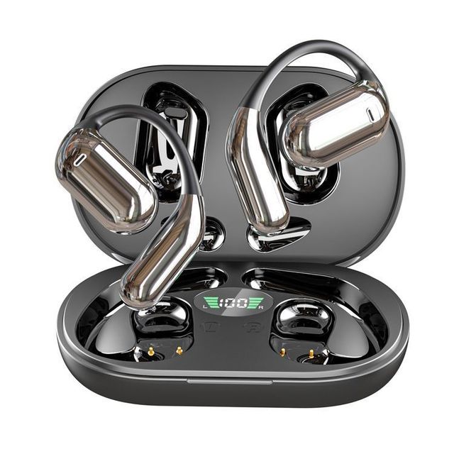 New On-Ear TWS Wireless Earbuds True Wireless Stereo IPX5 Waterproof with LED Display for 5.3 Touch Control