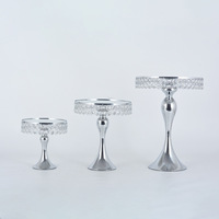 Ensemble de supports à gâteaux de luxe pour mariage en gros, présentoir à gâteaux et à en-cas pour buffet, support à gâteaux en cristal, métal doré, miroir