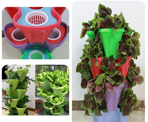 Vasi da fiori in plastica torre <span class=keywords><strong>per</strong></span> la coltivazione di fragole impilabili coltivabile ipogeo verticale da <span class=keywords><strong>giardino</strong></span> modulari verticali <span class=keywords><strong>prodotti</strong></span> da <span class=keywords><strong>giardino</strong></span> - Product Image 6