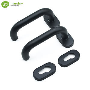 Manija de puerta negra Base ovalada de acero inoxidable Manija de puerta moderna especial - Product Image 1