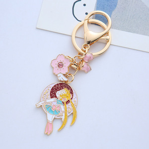 Creative Sailor Moon <span class=keywords><strong>Luna</strong></span> Cat Porte-clés en métal Mignon Cartoon Couple Car Pendentif Sac Sac à dos Accessoire - Product Image 6