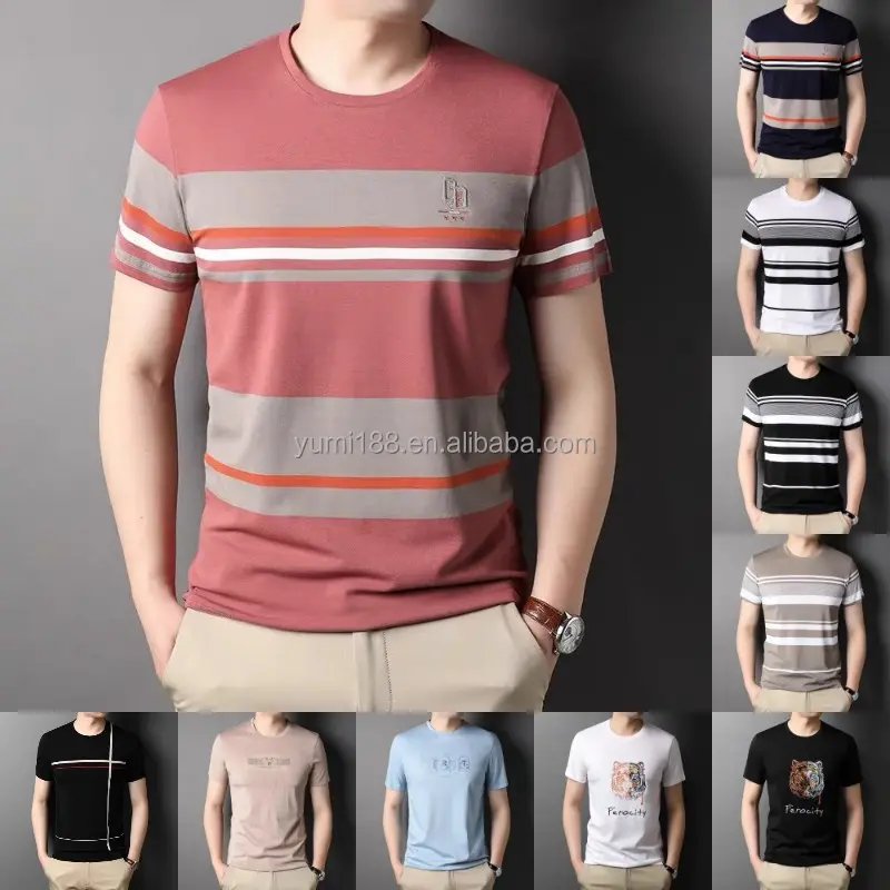Cotton short-sleeved men's t-shirt is suitable for men's new round neck fashion t-shirt in the summer of 2023