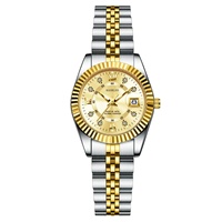 Nouvelle montre décontractée et élégante pour femme, lumineuse, à quartz, avec boîtier en alliage et bracelet en acier inoxydable, aiguille de 10 mm