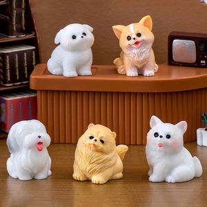 Cartoon Mini <b>Dog</b> Resin Figurine Miniatures Animal Cute Puppy Charm <b>Ornaments</b> for Landscape Decorations DIY Accessories - Product Image 3