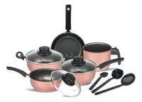 Ensemble d'ustensiles de cuisine pressés Dreeko 1.5MM 2.0MM d'épaisseur Bienvenue OEM Casseroles pressées et pot à lait Ensemble de cuisine en céramique avec ustensiles