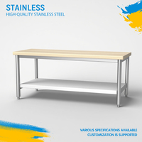 Table de travail commerciale de cuisine d'acier inoxydable d'usine personnalisable X-MING pour la préparation des aliments et l'usage de restaurant